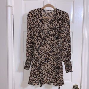 Francesca’s mi ami Leopard Print Wrap Dress